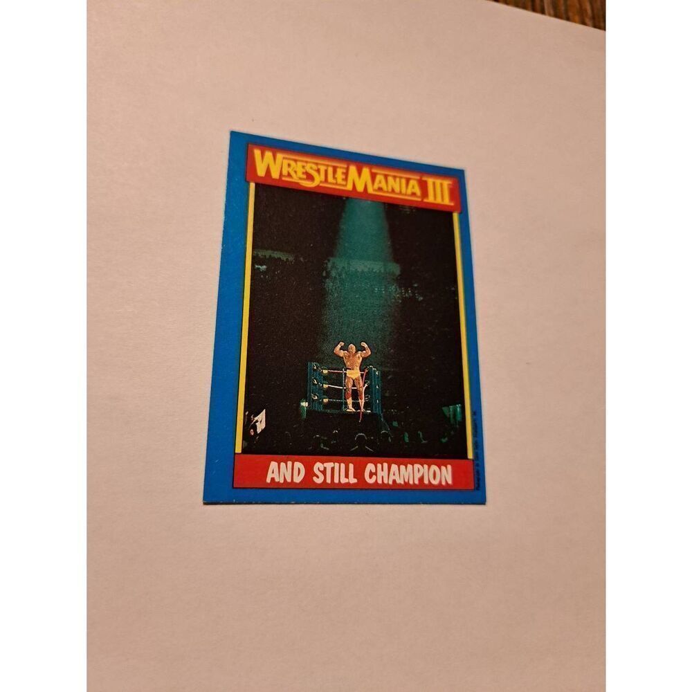 1987 WWF Hulk Hogan WrestleMania III Card #56 And Still Champion Titan Topps